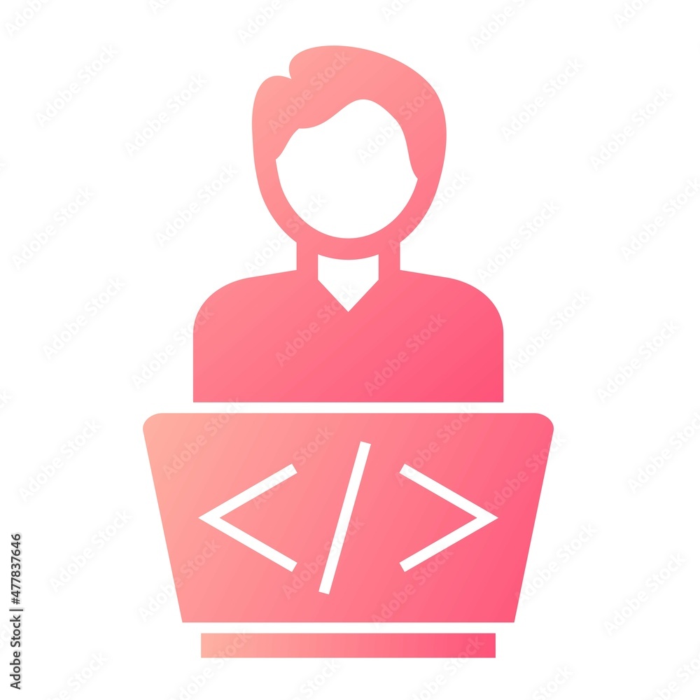 Vector Programmer Glyph Gradient Icon Design Vector Programmer Glyph Gradient Icon Design