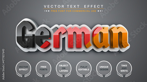 German - Editable Text Effect, Font Style