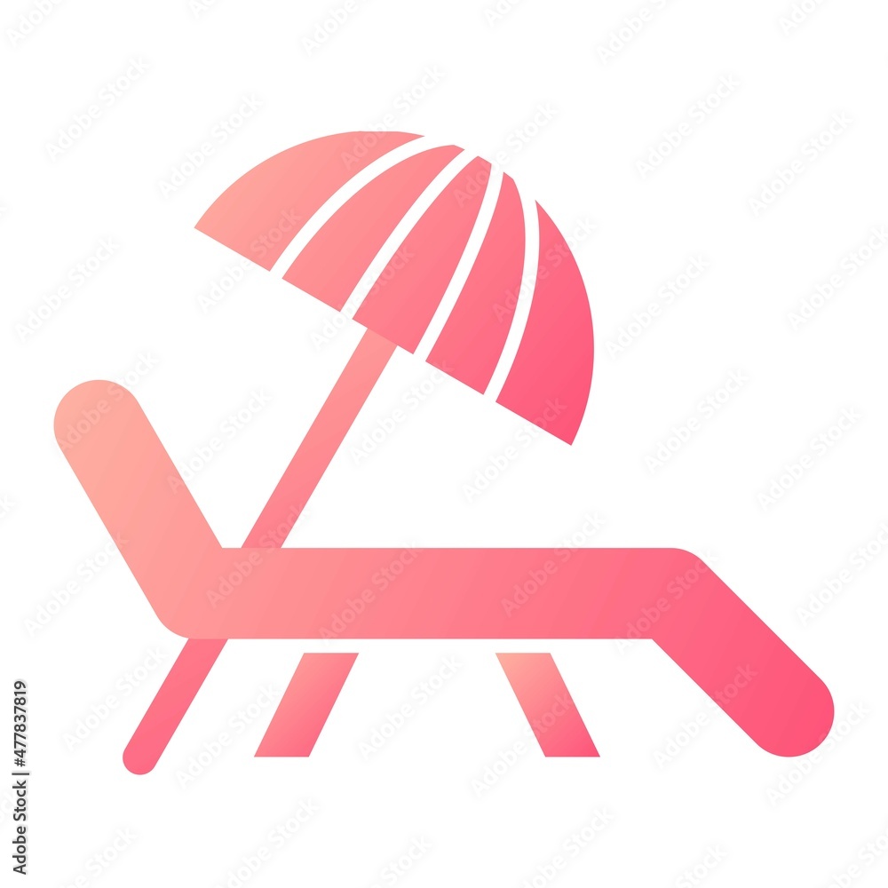 Vector Beach Glyph Gradient Icon Design Vector Beach Glyph Gradient Icon Design