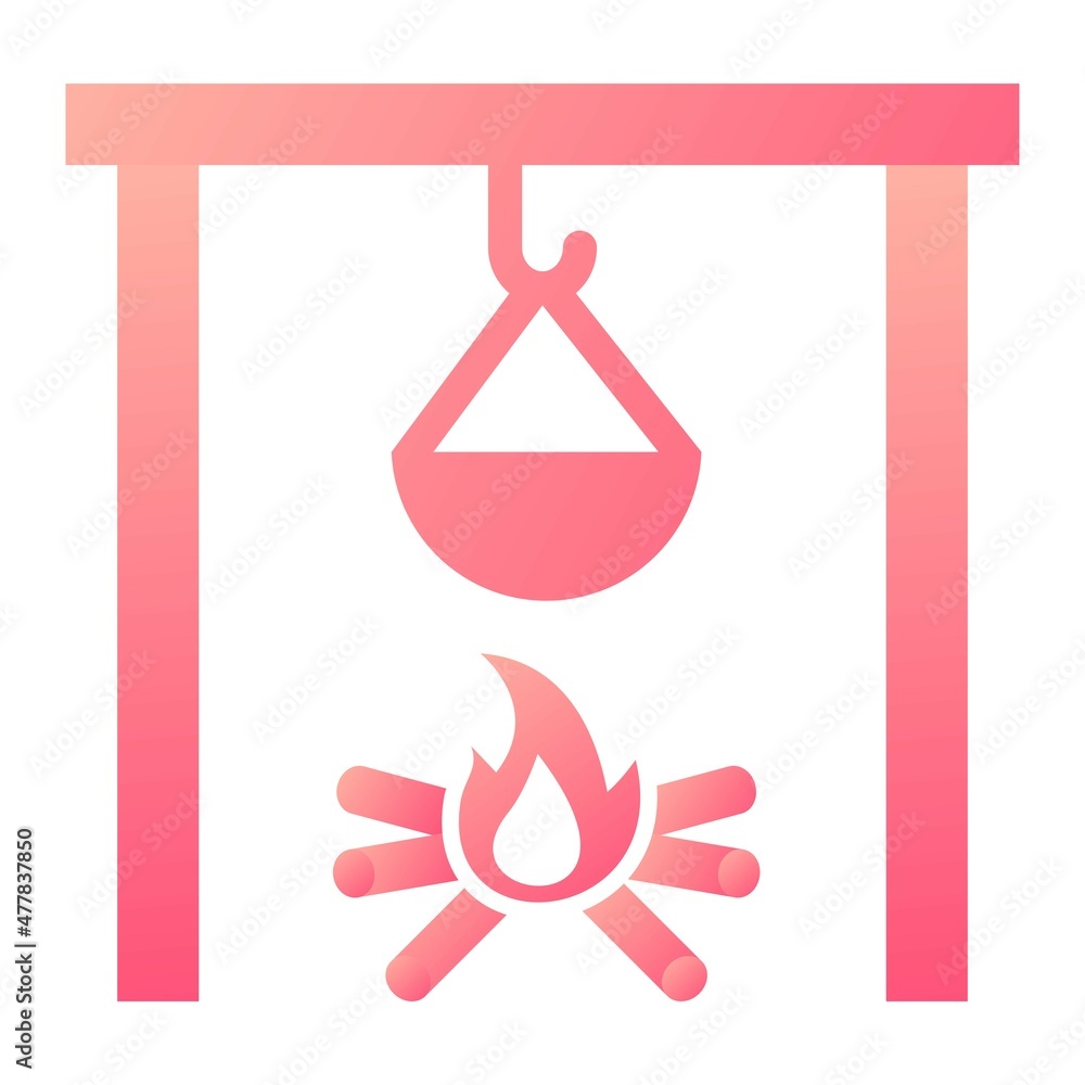 Vector Outdoor Cooking Glyph Gradient Icon Design Vector Outdoor Cooking Glyph Gradient Icon Design