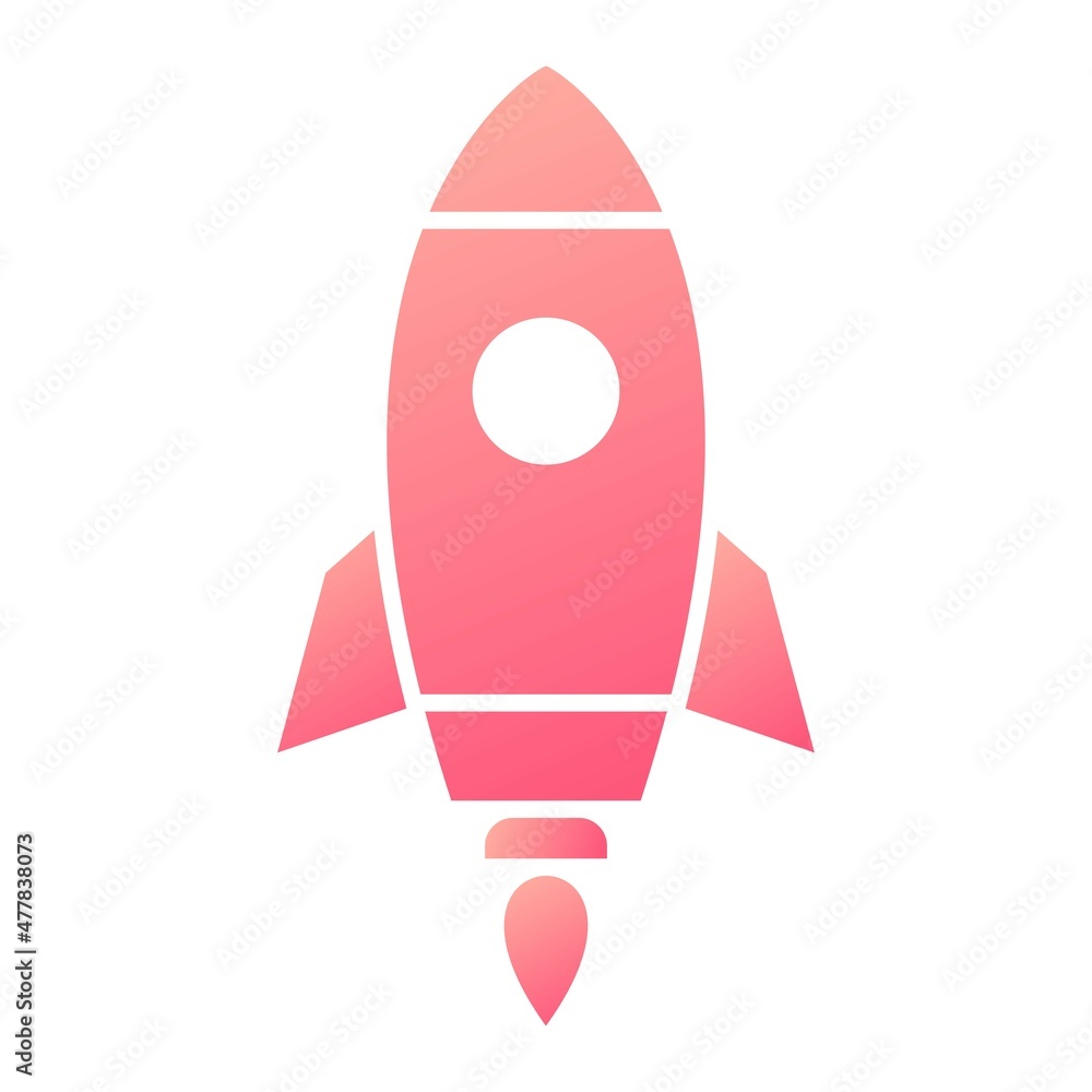 Vector Rocket Glyph Gradient Icon Design Vector Rocket Glyph Gradient Icon Design