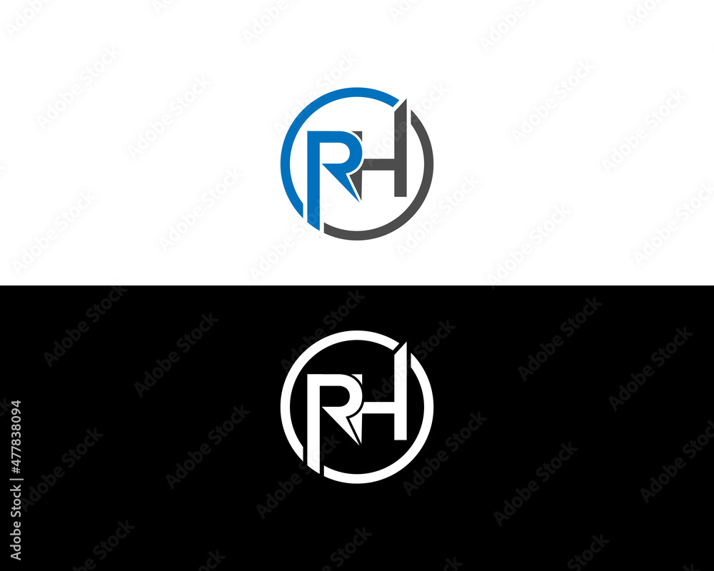 Creative Photography RH Letter Logo Design - TemplateMonster