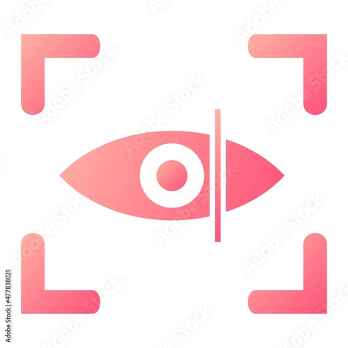 Vector Eye Scan Glyph Gradient Icon Design
