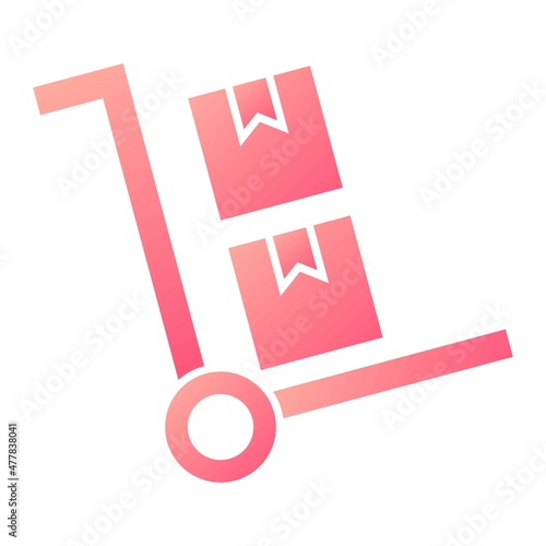 Vector Trolley Glyph Gradient Icon Design