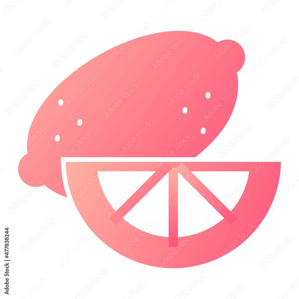 Vector Lemon Glyph Gradient Icon Design Vector Lemon Glyph Gradient Icon Design