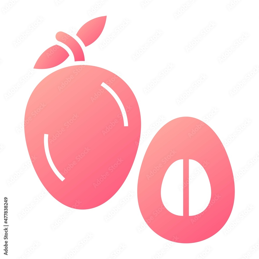 Vector Sapodilla Glyph Gradient Icon Design