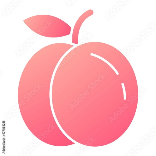 Vector Peach Glyph Gradient Icon Design
