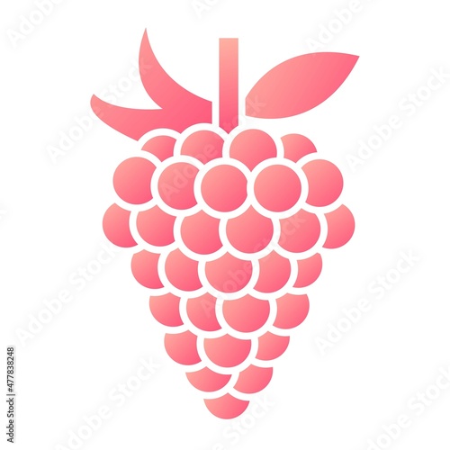 Vector Grapes Glyph Gradient Icon Design