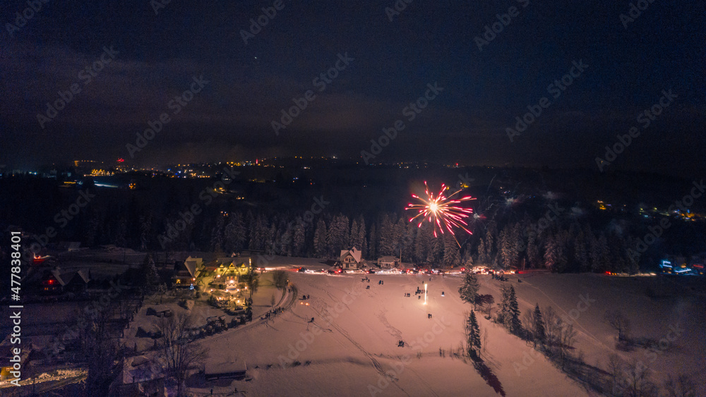 new Year's Eve in Zakopane Sylwester w Zakopanem	 - obrazy, fototapety, plakaty 