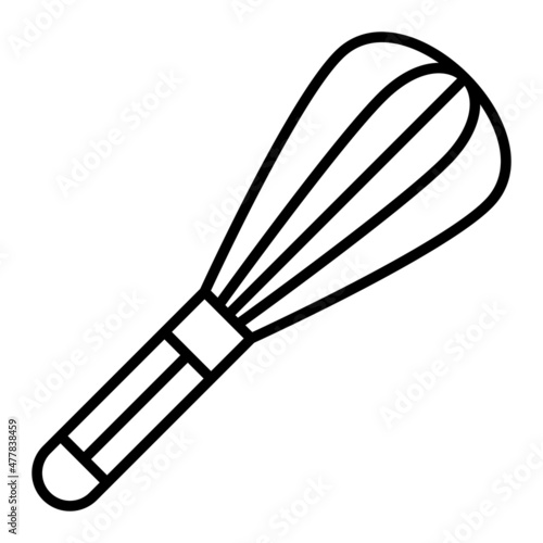 Whisk Vector Outline Icon Isolated On White Background