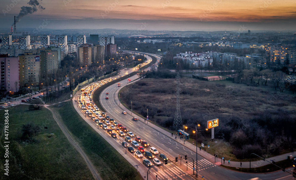 Fototapeta premium Zachód słońca w Krakowie