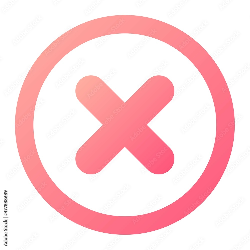 Vector Cancel Glyph Gradient Icon Design Vector Cancel Glyph Gradient Icon Design