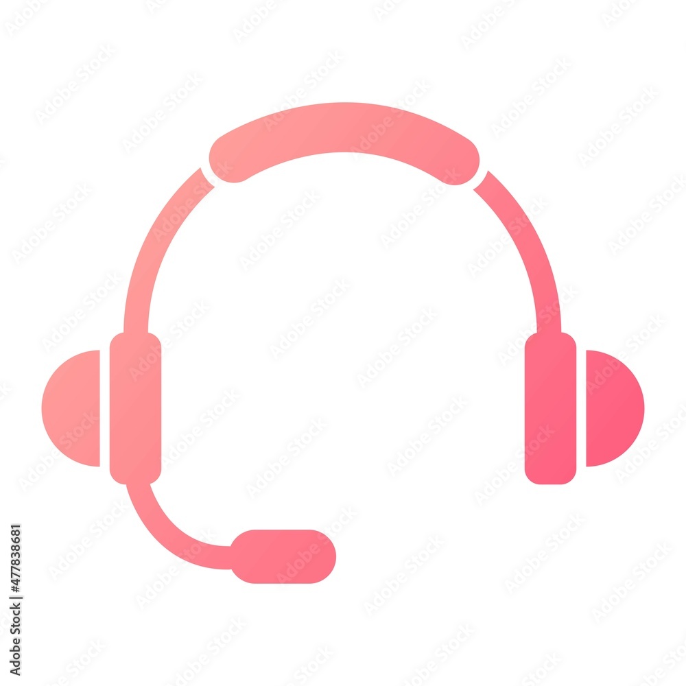 Vector Headphones Glyph Gradient Icon Design Vector Headphones Glyph Gradient Icon Design