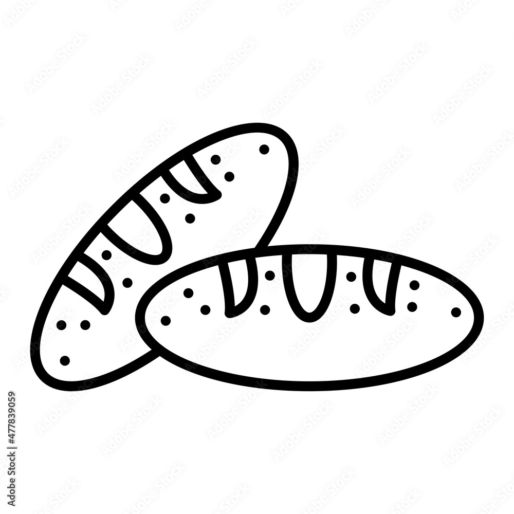Bread Vector Outline Icon Isolated On White Background Bread Vector Outline Icon Isolated On White Background