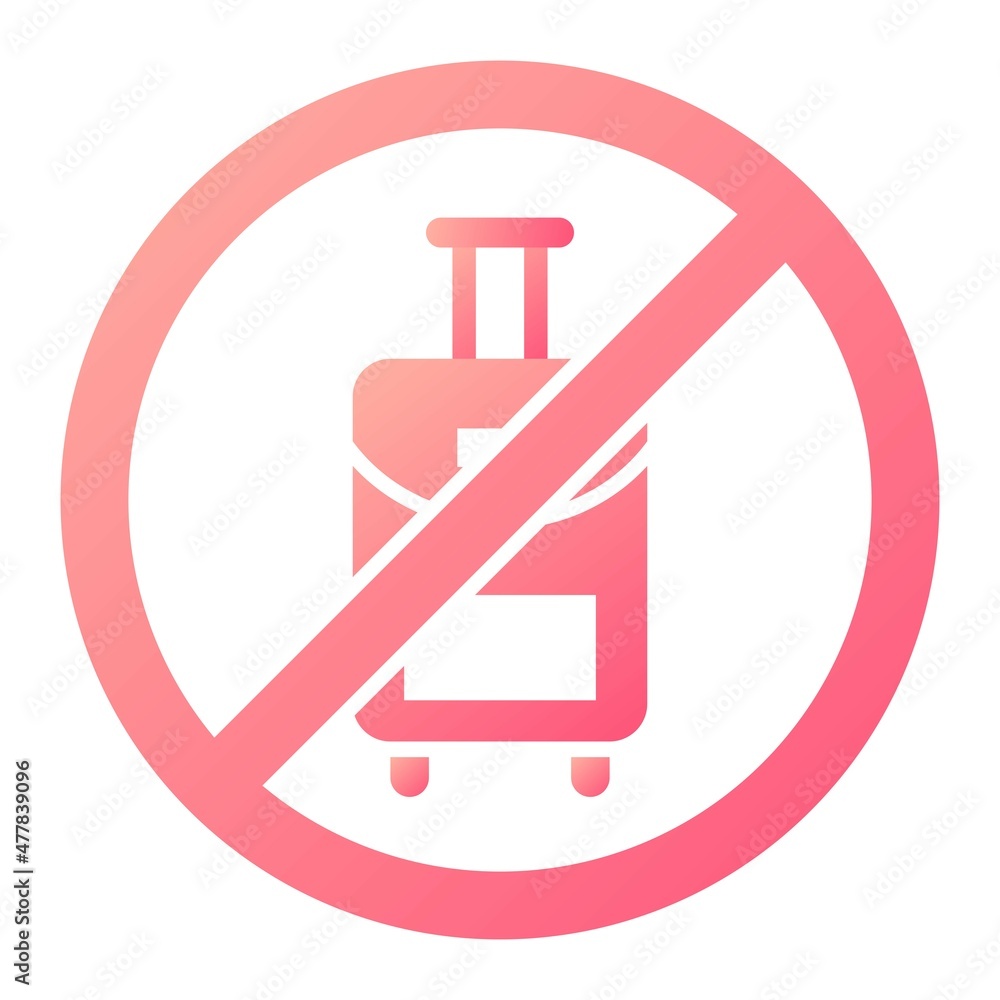 Vector No Travelling Glyph Gradient Icon Design Vector No Travelling Glyph Gradient Icon Design