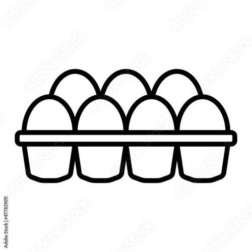 Egg carton Vector Outline Icon Isolated On White Background