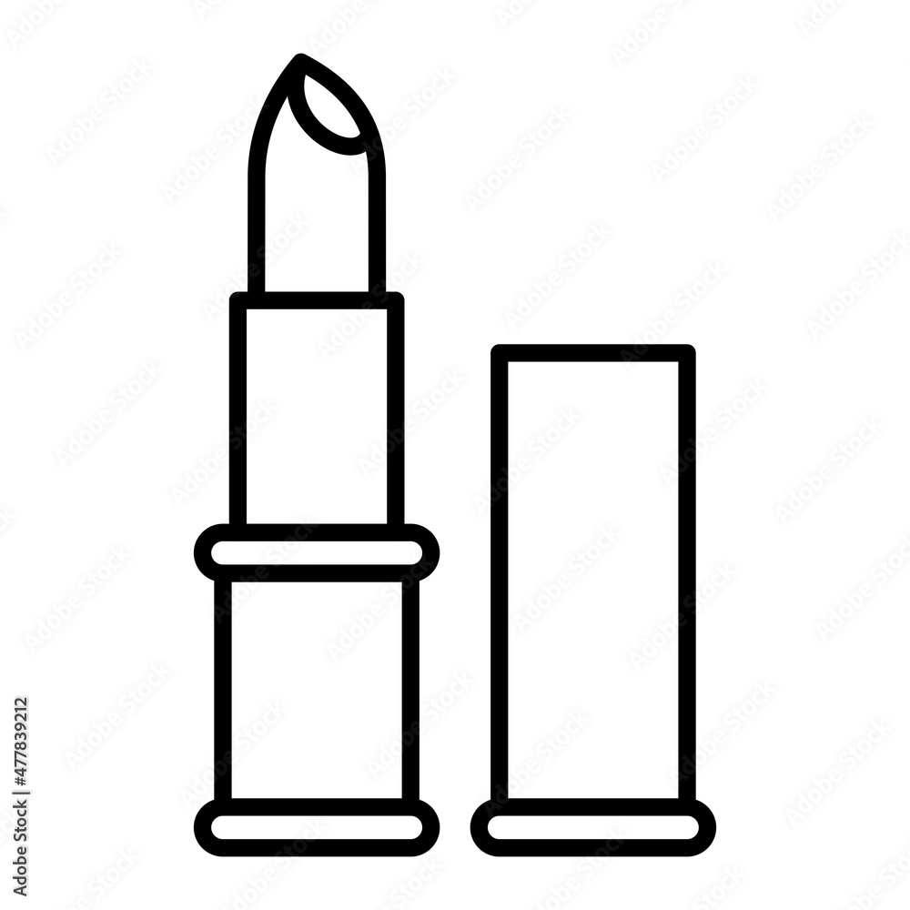 Lipstick Vector Outline Icon Isolated On White Background Lipstick Vector Outline Icon Isolated On White Background