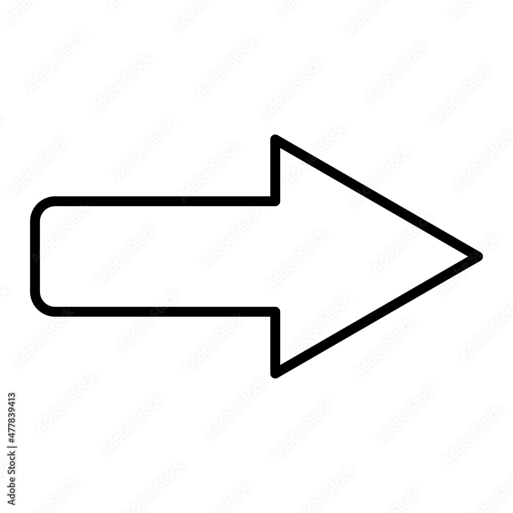 Arrow right Vector Outline Icon Isolated On White Background Arrow right Vector Outline Icon Isolated On White Background