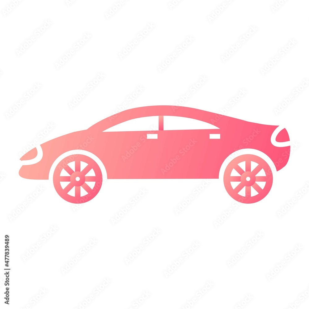 Vector Sports Car Glyph Gradient Icon Design