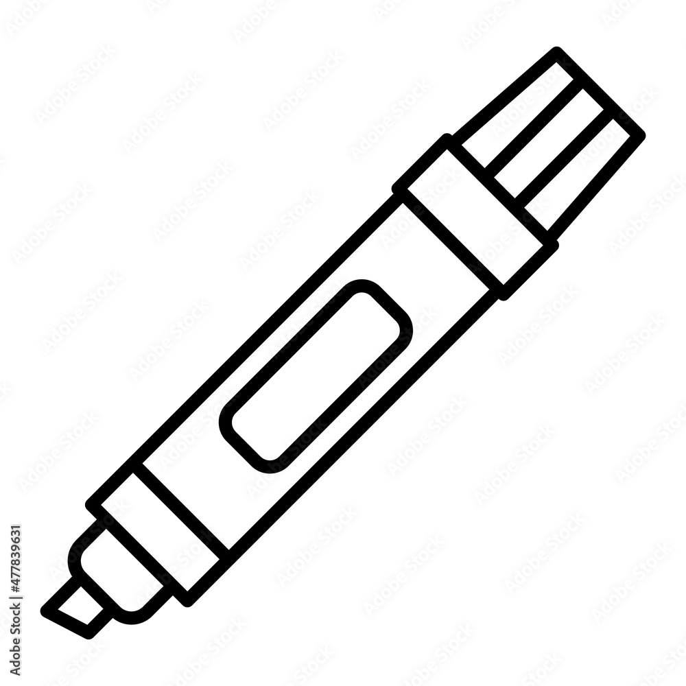 Marker Vector Outline Icon Isolated On White Background Marker Vector Outline Icon Isolated On White Background