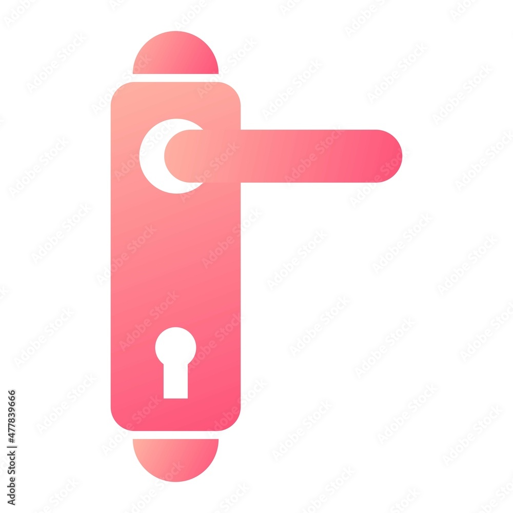 Vector Doorknob Glyph Gradient Icon Design Vector Doorknob Glyph Gradient Icon Design