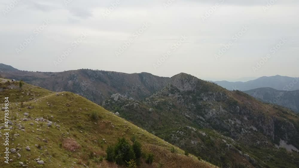 Spectacular mountain views made by drone. Aerial view of Montenegro mountains. Spectacular mountain views made by drone. Aerial view of Montenegro mountains.