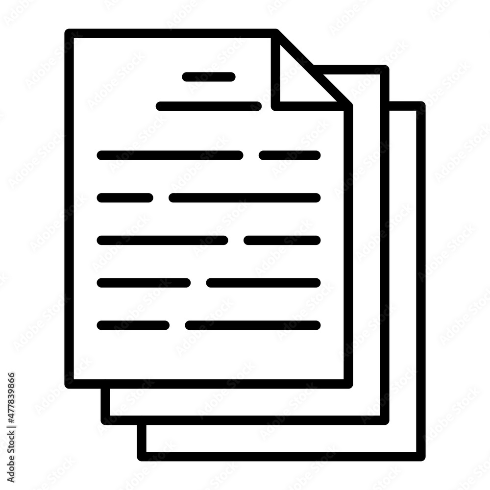 Pages Vector Outline Icon Isolated On White Background Pages Vector Outline Icon Isolated On White Background