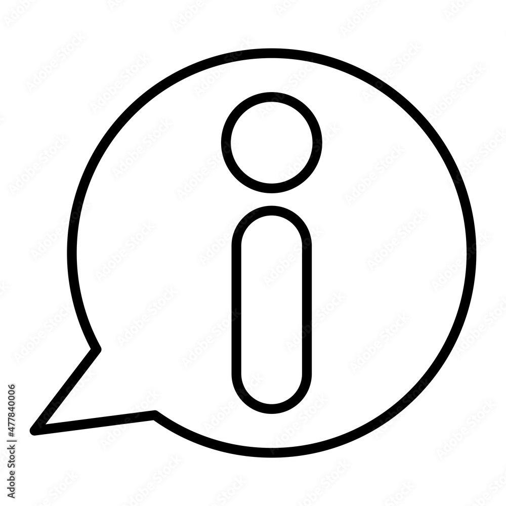 Information Vector Outline Icon Isolated On White Background Information Vector Outline Icon Isolated On White Background