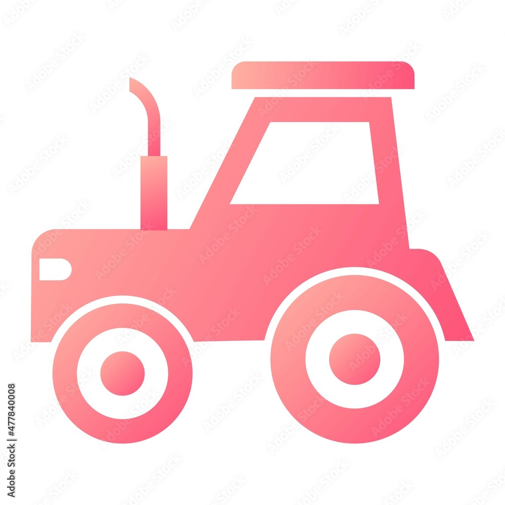 Vector Tractor Glyph Gradient Icon Design