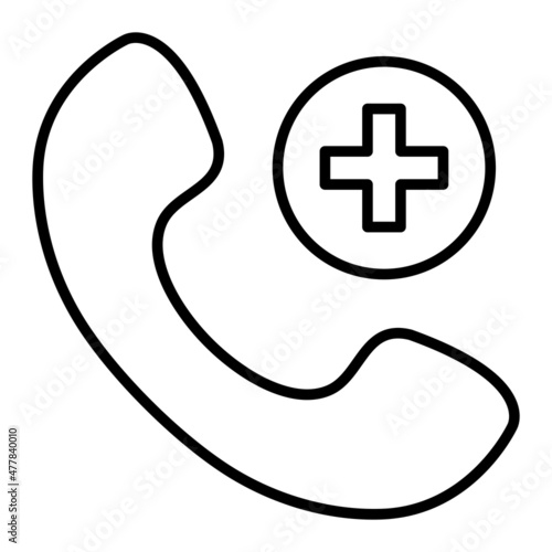 Call Rejected Vector Outline Icon Isolated On White Background