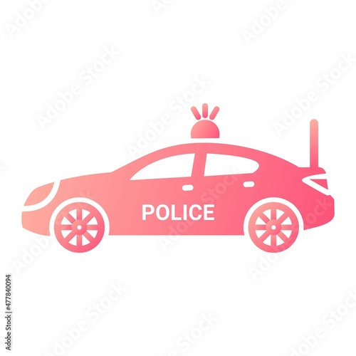 Vector Police Car Glyph Gradient Icon Design