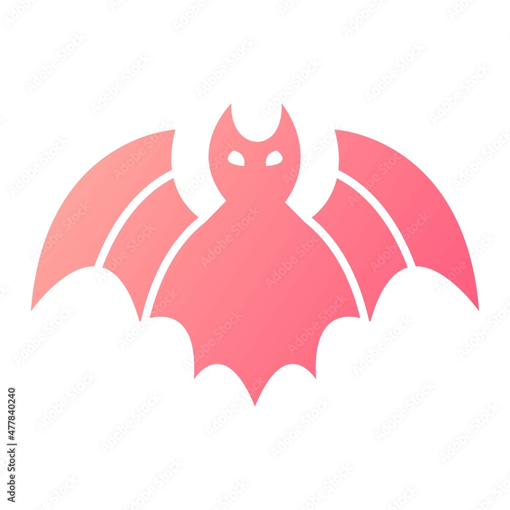 Vector Bat Glyph Gradient Icon Design Vector Bat Glyph Gradient Icon Design