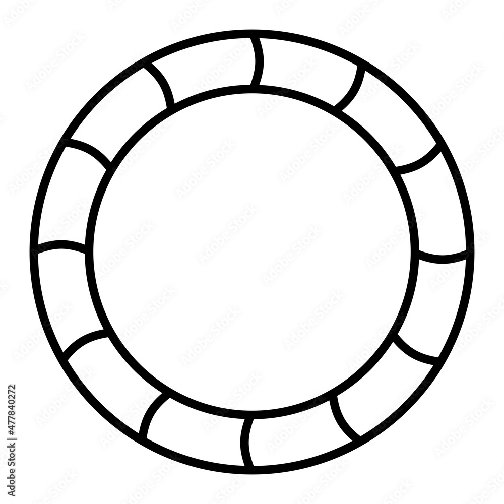 Plastic Plate Vector Outline Icon Isolated On White Background Plastic Plate Vector Outline Icon Isolated On White Background