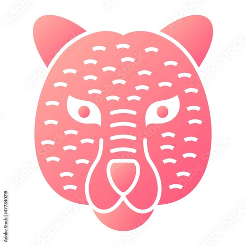 Vector Jaguar Glyph Gradient Icon Design