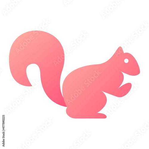 Vector Squirrel Glyph Gradient Icon Design