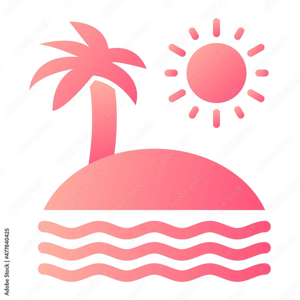 Vector Sunset Glyph Gradient Icon Design Vector Sunset Glyph Gradient Icon Design