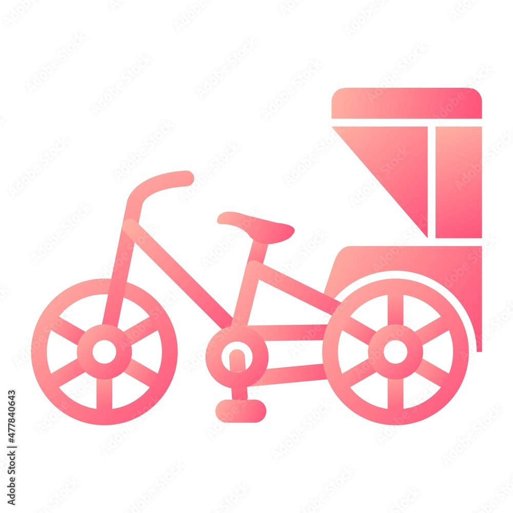 Vector Cycle Rickshaw Glyph Gradient Icon Design