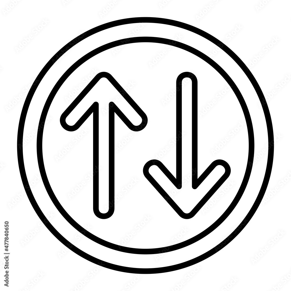 Two Way Vector Outline Icon Isolated On White Background Two Way Vector Outline Icon Isolated On White Background