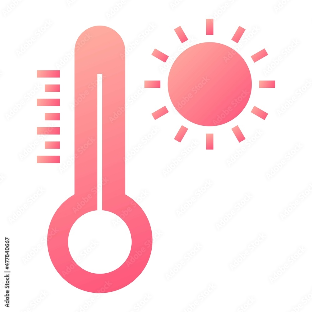 Vector Hot Temparature Glyph Gradient Icon Design Vector Hot Temparature Glyph Gradient Icon Design