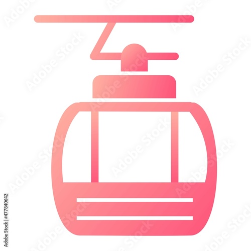 Vector Cable Car Glyph Gradient Icon Design