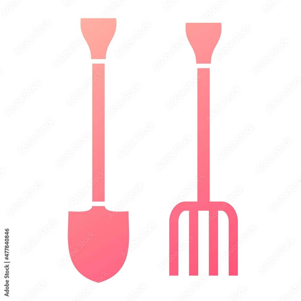 Vector Gardening Tools Glyph Gradient Icon Design Vector Gardening Tools Glyph Gradient Icon Design