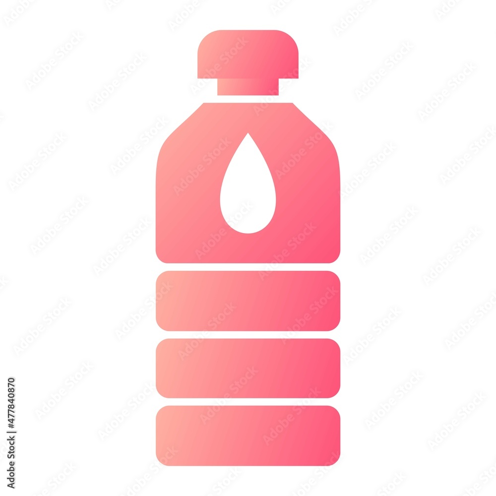 Vector Water Bottle Glyph Gradient Icon Design Vector Water Bottle Glyph Gradient Icon Design
