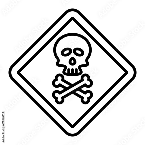 Danger  Vector Outline Icon Isolated On White Background
