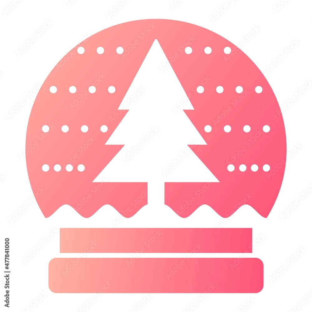 Vector Snow Globe Glyph Gradient Icon Design Vector Snow Globe Glyph Gradient Icon Design