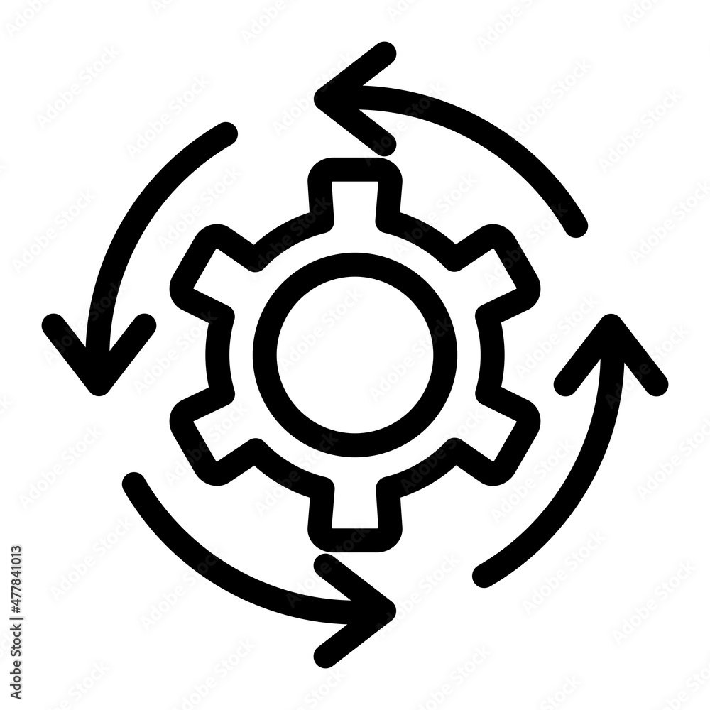 Process Vector Outline Icon Isolated On White Background Process Vector Outline Icon Isolated On White Background