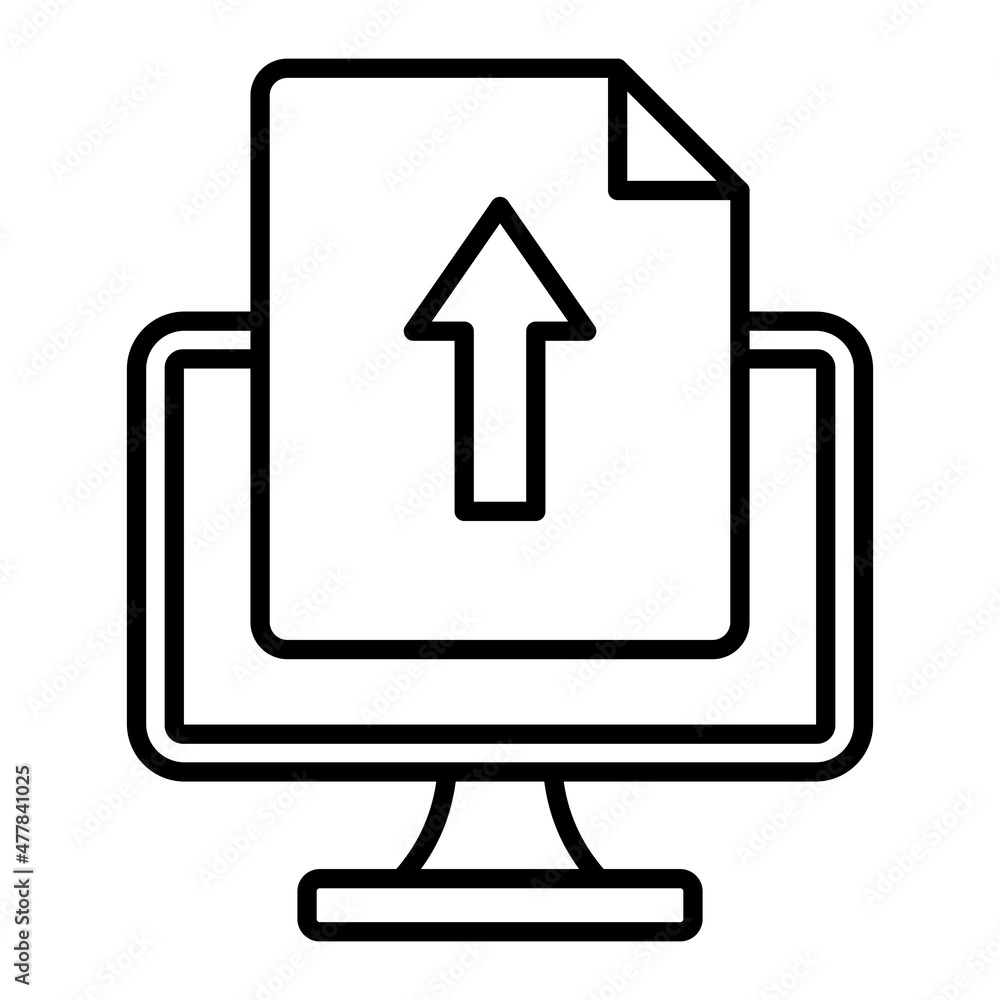 File upload Vector Outline Icon Isolated On White Background File upload Vector Outline Icon Isolated On White Background