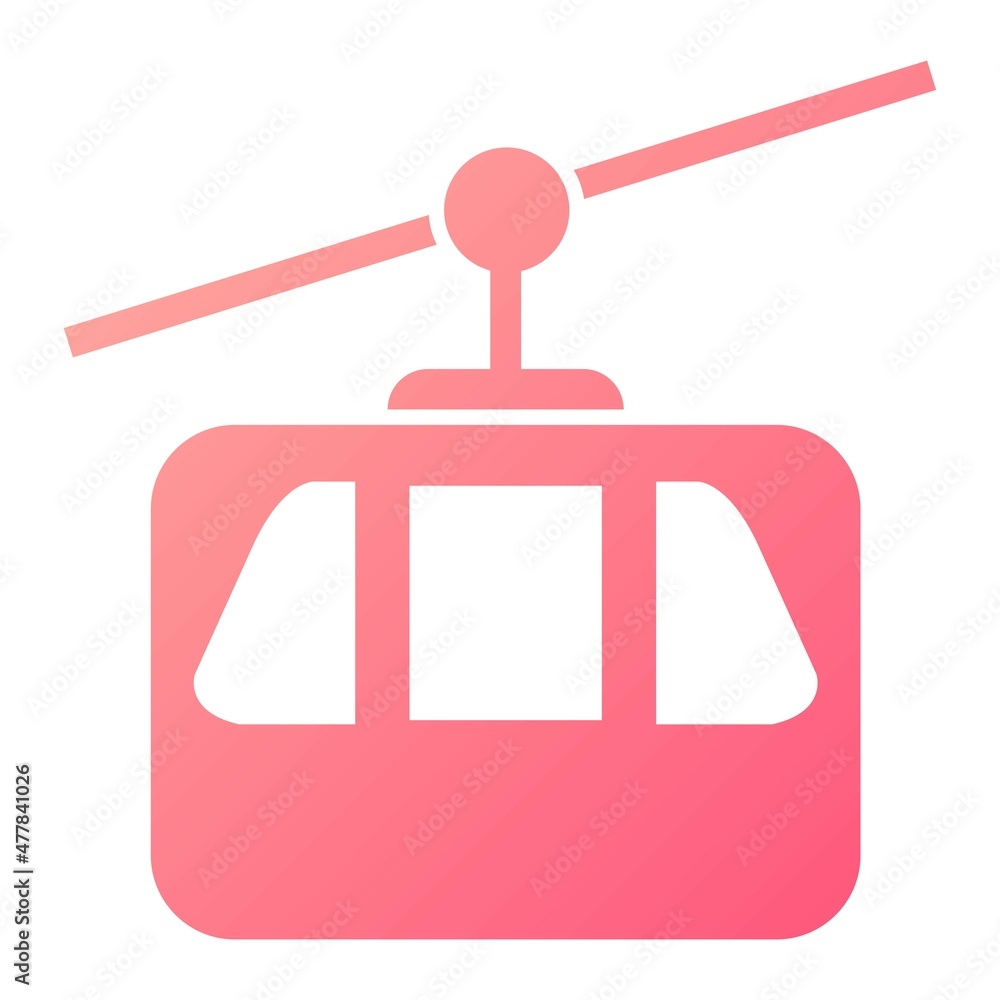 Obraz premium Vector Cable Car Glyph Gradient Icon Design