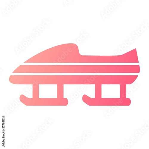 Vector Bobsledding Glyph Gradient Icon Design