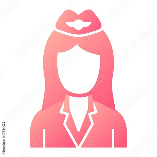 Vector Flight Attendant Glyph Gradient Icon Design