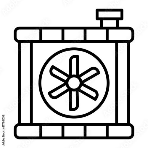 Car Radiator Vector Outline Icon Isolated On White Background